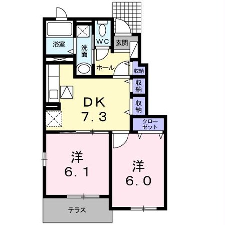 フラットコート山鹿ABの物件間取画像